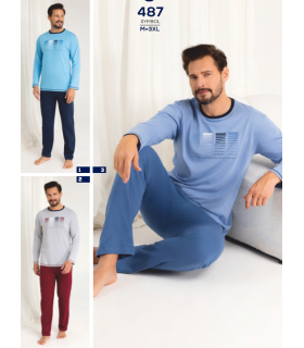 Piżama męska Regina 487A Niebieski